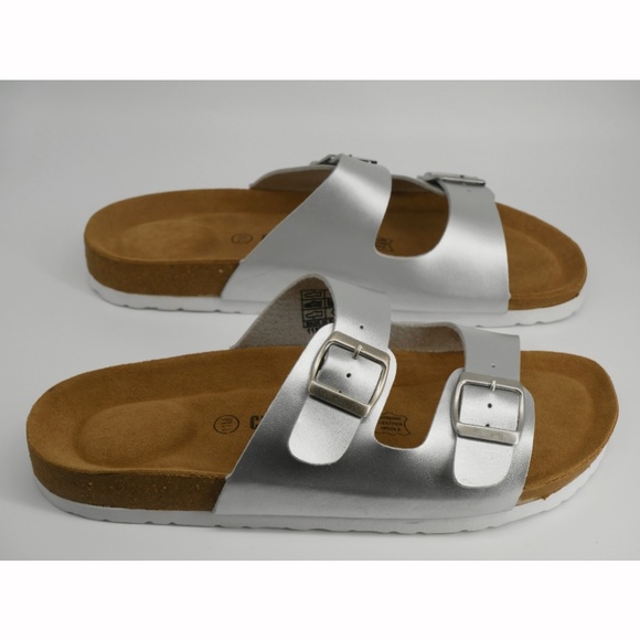 Silver Cushionaire  cork footbed sandals Women's Size: 11M - Picture 10 of 11